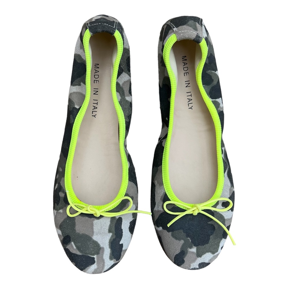 NEW Italian Factory Shoes Green Camo Ballet Flats Sz 6.5